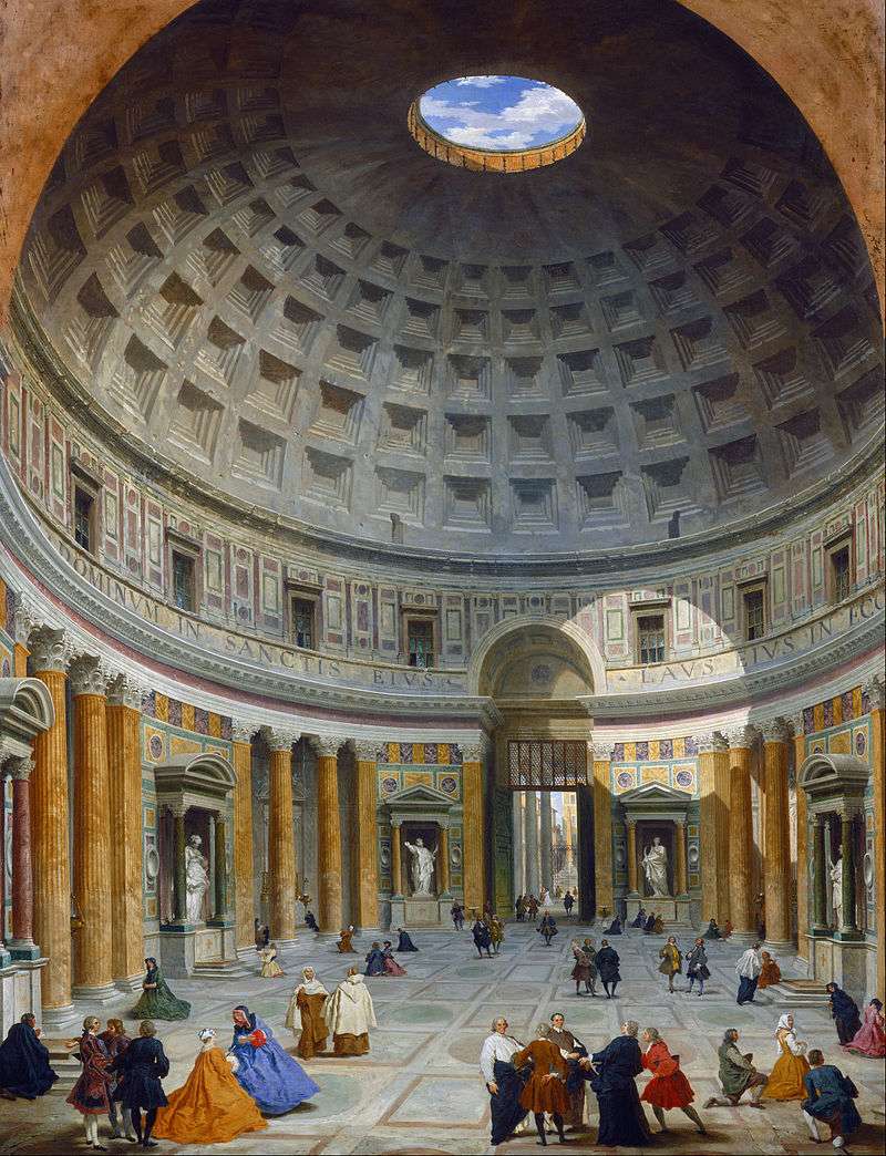 The interior of the Pantheon (from an 18th-century painting by Panini).