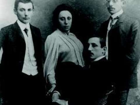 Emmy Noether with her brothers Alfred, Fritz, and Robert, before 1918